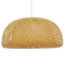 GloboStar® SAN TROPEZ 01627 Boho Κρεμαστό Φωτιστικό Πλέγμα Μονόφωτο 1 x E27 IP20 Μπεζ Ξύλο - Μ60 x Π60 x Υ29cm