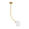 GloboStar® DRIZZLE 00921 Μοντέρνο Φωτιστικό Οροφής Μπάλα Μονόφωτο 1 x E27 IP20 Χρυσό Μέταλλο με Λευκό Γυαλί - Μ15 x Π15 x Υ100cm