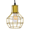 GloboStar® CAGE 00950 Vintage Κρεμαστό Φωτιστικό Πλέγμα Μονόφωτο 1 x E27 IP20 Χρυσό Μέταλλο - Μ15 x Π15 x Y22cm