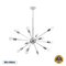 GloboStar® MILANO 01487 Μοντέρνο Φωτιστικό Οροφής Πλέγμα Πολύφωτο 12 x E27 IP20 Ασημί Μέταλλο - Μ80 x Π80 x Υ80cm