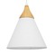 GloboStar® SHADE TEXTILE 01577 Μοντέρνο Κρεμαστό Φωτιστικό Καμπάνα Μονόφωτο 1 x E27 IP20 Λευκό Ύφασμα με Μπεζ Ξύλο - Μ25 x Π25 x Υ30cm
