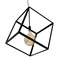 GloboStar® CUBE 01672 Μοντέρνο Κρεμαστό Φωτιστικό Πλέγμα Μονόφωτο 1 x E27 IP20 Μαύρο Μέταλλο - Μ70 x Π70 x Υ87cm