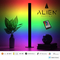 GloboStar® ALIEN-DIVA-BLACK-50-8 ALIEN Design DIVA Μοντέρνο Minimal Nordic Μεταλλικό Φωτιστικό Επιτραπέζιο - Πορτατίφ - Λαμπατέρ Μαύρο LED 8W 800lm με Ασύρματο Χειριστήριο RF & Dimmer IP20 Πολύχρωμο RGB Μ3 x Π1.6 x Υ50cm