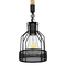 GloboStar® MASON 00881 Vintage Κρεμαστό Φωτιστικό Ανάρτηση Μονόφωτο 1 x E27 IP20 Μαύρο Μέταλλο με Μπεζ Σχοινί - Μ15 x Π15 x Υ24cm