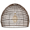 GloboStar® MALIBU 00967 Boho Κρεμαστό Φωτιστικό Πλέγμα Μονόφωτο 1 x E27 IP20 Καφέ Ξύλο - Μ100 x Π100 x Y86cm