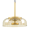 GloboStar® CHARLOTTE 00744 Μοντέρνο Κρεμαστό Φωτιστικό Καμπάνα CREE LED 5W 500lm 180° AC 85-265V IP20 Θερμό Λευκό 2700K Μελί Γυαλί με Χρυσό Μέταλλο - Μ23 x Π23 x Υ23cm - 2 Xρόνια Εγγύηση