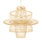 GloboStar® BALI 00861 Boho Κρεμαστό Φωτιστικό Πλέγμα Μονόφωτο 1 x E27 IP20 Μπεζ Ξύλο - Μ45 x Π45 x Υ42.5cm