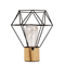GloboStar® ANTLER 01441 Μοντέρνο Επιτραπέζιο Φωτιστικό Γραφείου LED USB DC 5V Μονόφωτο Μεταλλικό Μαύρο με Ξύλινη Βάση Θερμό Λευκό 3000K Φ19 x Μ19 x Π19 x Υ23cm