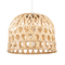 GloboStar® MANGEA 00715 Boho Κρεμαστό Φωτιστικό Πλέγμα Μονόφωτο 1 x E27 IP20 Μπεζ Ξύλο - Μ35 x Π35 x Υ22cm