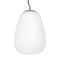 GloboStar® FREYA 00745 Μοντέρνο Κρεμαστό Φωτιστικό Ανάρτηση Μονόφωτο 1 x E27 IP20 Λευκό Γυαλί με Ασημί Μέταλλο - Μ24 x Π24 x Υ35cm