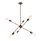 GloboStar® ZANE 00785 Μοντέρνο Φωτιστικό Οροφής Πλέγμα Πολύφωτο 6 x E27 IP20 Χάλκινο Μέταλλο - Μ70 x Π70 x Υ100cm