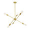 GloboStar® ZANE 00786 Μοντέρνο Φωτιστικό Οροφής Πλέγμα Πολύφωτο 6 x E27 IP20 Χρυσό Μέταλλο - Μ70 x Π70 x Υ100cm