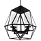 GloboStar® DASTAR 01001-1 Vintage Κρεμαστό Φωτιστικό Πλέγμα Πολύφωτο 4 x E27 IP20 Μαύρο Μέταλλο με Λευκό Γυαλί - Μ52 x Π52 x Υ53cm