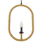 GloboStar® LINDELL 10001142 Vintage Κρεμαστό Φωτιστικό Ανάρτηση Μονόφωτο 1 x E27 IP20 Μαύρο Μέταλλο με Μπεζ Σχοινί - Μ35 x Π10 x Υ53cm