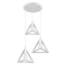 GloboStar® TRIANGLE 00617 Μοντέρνο Κρεμαστό Φωτιστικό Πλέγμα Τρίφωτο 3 x E27 IP20 Λευκό Μέταλλο - Μ49 x Π49 x Y130cm