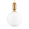 GloboStar® MAVERICK 00940 Μοντέρνο Κρεμαστό Φωτιστικό Μπάλα Μονόφωτο 1 x E27 IP20 Χρυσό Μέταλλο με Λευκό Γυαλί - Μ30 x Π30 x Υ48cm
