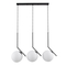 GloboStar® MONROE 00954 Μοντέρνο Κρεμαστό Φωτιστικό Ράγα Τρίφωτο 3 x E27 IP20 Μαύρο Μέταλλο με Λευκό Γυαλί - Μ74 x Π25 x Υ50cm