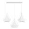 GloboStar® EIFFEL 61570 Vintage Κρεμαστό Φωτιστικό Ράγα Τρίφωτο 3 x E27 IP20 Λευκό Μέταλλο με Λευκό Ύφασμα - Μ68 x Π25 x Υ130cm