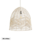 GloboStar® ALOHA 01751 Boho Κρεμαστό Φωτιστικό Καμπάνα Μονόφωτο 1 x E27 IP20 Μπεζ Σχοινί - Μ45 x Π45 x Y48cm