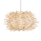 GloboStar® MINORCA 01729 Boho Κρεμαστό Φωτιστικό Ανάρτηση Μονόφωτο 1 x E27 IP20 Μπεζ Ξύλο - Μ30 x Π30 x Υ18cm