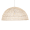 GloboStar® COMORES 01728 Boho Κρεμαστό Φωτιστικό Πλέγμα Μονόφωτο 1 x E27 IP20 Μπεζ Ξύλο - Μ60 x Π60 x Y29cm