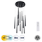 GloboStar® TEARS 61313 Κρεμαστό Φωτιστικό Οροφής Design LED CCT 36W 3960lm 180° AC 220-240V - Εναλλαγή Φωτισμού μέσω Τηλεχειριστηρίου All In One Ψυχρό 6000k+Φυσικό 4500k+Θερμό 2700k Dimmable Φ60 x Υ51.5cm - Μαύρο - 3 Years Warranty