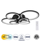 GloboStar® ROYAL-R 61323 Φωτιστικό Οροφής Design LED CCT 135W 16200lm 360° AC 220-240V - Εναλλαγή Φωτισμού μέσω Τηλεχειριστηρίου All In One Ψυχρό 6000k+Φυσικό 4500k+Θερμό 2700k Dimmable Μ80.5 x Π59 x Υ12cm - Μαύρο - 3 Years Warranty
