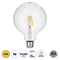 GloboStar® 99012 Λάμπα LED Long Filament E27 G125 Γλόμπος 4W 400lm 360° AC 220-240V IP20 Φ12.5 x Υ18cm Θερμό Λευκό 2700K με Διάφανο Γυαλί - Dimmable - 3 Years Warranty