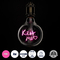 GloboStar® 99256 Λάμπα LED Ultra Thin Soft S Spiral Letter Filament E27 G125 KISS ME Γλόμπος 4W 340lm 360° AC 220-240V IP20 Φ12.5 x Υ18cm Ροζ με Διάφανο Γυαλί - Dimmable - 3 Χρόνια Εγγύηση