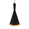 GloboStar® SHANGHAI 01025-C Μοντέρνο Κρεμαστό Φωτιστικό Καμπάνα Μονόφωτο 1 x E27 IP20 Μαύρο & Χρυσό Μέταλλο - Μ19 x Π19 x Υ38cm