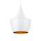 GloboStar® SHANGHAI 01026-A Μοντέρνο Κρεμαστό Φωτιστικό Καμπάνα Μονόφωτο 1 x E27 IP20 Λευκό & Χρυσό Μέταλλο - Μ25 x Π25 x Υ30cm