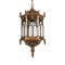 GloboStar® DARCY 01815 Vintage Κρεμαστό Φωτιστικό Ανάρτηση Μονόφωτο 1 x E27 IP20 Μπρούτζινο Μέταλλο με Διάφανο Γυαλί - Μ35 x Π35 x Υ61cm