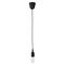 GloboStar® CABLITO 61562 Μοντέρνο Κρεμαστό Φωτιστικό Οροφής Μονόφωτο 1 x E27 Μαύρο Σιλικόνης Ανάρτηση με Υφασμάτινο Καλώδιο Φ4 x Υ110cm