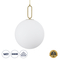 GloboStar® BELLISSIMO 61488 Μοντέρνο Κρεμαστό Φωτιστικό Μπάλα Μονόφωτο 1 x E27 IP20 Λευκό Γυαλί με Χρυσό Μέταλλο - Μ40 x Π40 x Υ62cm