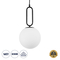 GloboStar® BELLISSIMO 61489 Μοντέρνο Κρεμαστό Φωτιστικό Μπάλα Μονόφωτο 1 x E27 IP20 Λευκό Γυαλί με Μαύρο Μέταλλο - Μ20 x Π20 x Υ42cm