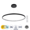 GloboStar® DIAMOND 61520 Κρεμαστό Φωτιστικό Δαχτυλίδι-Κύκλος LED CCT 67W 7504lm 360° AC 220-240V - Εναλλαγή Φωτισμού μέσω Τηλεχειριστηρίου All In One Ψυχρό 6000k+Φυσικό 4500k+Θερμό 2700k Dimmable Φ80cm - Μαύρο - 3 Years Warranty