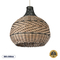 GloboStar® SEYCHELLES 01948 Boho Κρεμαστό Φωτιστικό Καμπάνα Μονόφωτο 1 x E27 IP20 Μπεζ, Χακί & Καφέ Ξύλο - Μ40 x Π40 x Υ40cm