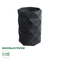 GloboStar® Artificial Garden GENOVA 20725 Επιδαπέδιο Πολυεστερικό Τσιμεντένιο Κασπώ Γλάστρα - Flower Pot Μαύρο Φ40 x Υ90cm