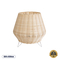 GloboStar® BOLSON 02010 Boho Επιδαπέδιο Φωτιστικό Μονόφωτο 1 x E27 IP20 Μπεζ Ξύλο με Λευκό Μέταλλο - Μ30 x Π30 x Υ30cm