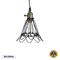GloboStar® FLOWER IRON RUST 01181 Vintage Κρεμαστό Φωτιστικό Πλέγμα Μονόφωτο 1 x E27 IP20 Μαύρο Μέταλλο - Μ10 x Π10 x Υ20cm