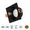 GloboStar® 60895 GASPAR Χωνευτό Τετράγωνο Σποτ Οροφής για Λάμπα MR16/GU10 IP65 - Αλουμίνιο & Γυαλί - Φ8.5 x Υ4.4cm - Μαύρο & Διάφανο - 5 Χρόνια Εγγύηση