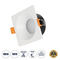 GloboStar® 60896 GASPAR Χωνευτό Τετράγωνο Σποτ Οροφής για Λάμπα MR16/GU10 IP65 - Αλουμίνιο & Γυαλί - Φ8.5 x Υ4.4cm - Λευκό & Διάφανο - 5 Χρόνια Εγγύηση