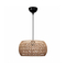 GloboStar® DARIO 204-0168 Boho Κρεμαστό Φωτιστικό Kαπέλο Μονόφωτο 1 x E27 IP20 Καφέ Σχοινί - Μ30 x Π30 x Υ15cm