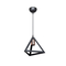 GloboStar® TRIANGLE 203-0161 Μοντέρνο Κρεμαστό Φωτιστικό Καμπάνα Μονόφωτο 1 x E27 IP20 Μάυρο με Χρυσό Πλαστικό - Μ24 x Π24 x Υ86cm