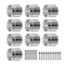 VEVOR Glass Clamp 10 PCS Τετράγωνο στήριγμα κιγκλιδώματος για 0,31 "-0,62" γυαλί ασημί