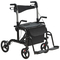 VEVOR 2 σε 1 Rollator Walker & Transport Chair για ηλικιωμένους, Αναδιπλούμενο Rolling Walker Combo & Footrests, Ελαφρύς περιπατητής κινητικότητας αλουμινίου με ρυθμιζόμενη λαβή, τροχοί παντός εδάφους, 136 kg
