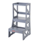 Σκαμπό κουζίνας VEVOR Toddler Step Stool Φυσικό ξύλο πεύκου 150LBS Γκρι