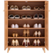 VEVOR Rattan Shoe Cabinet 5 Tiers Shoe Organizer 2 πόρτες & ρυθμιζόμενα ράφια