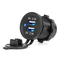 ΠΡΙΖΑ ΜΕ 2 ΘΥΡΕΣ USB ΚΑΙ ΚΑΠΑΚΙ ΜΑΥΡΗ 12/24V 4.2A ΑΔΙΑΒΡΟΧΗ ΜΕ ΜΠΛΕ LED ΦΩΣ ΕΝΔΕΙΞΗΣ  AMIO - 1 ΤΕΜ.