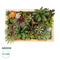 GloboStar® Artificial Garden VARIOUS PLANT 20642 Τεχνητό Διακοσμητικό Φυλλωσιάς σε Ξύλινο Πάνελ  - Κάθετος Κήπος Μιξ Μ60 x Π60 x Υ20cm